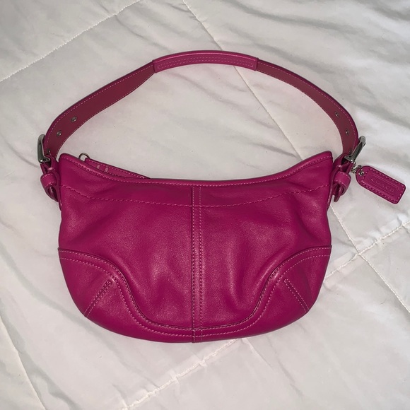 Coach Handbags - Coach Bright Pink Small Hobo Shoulder Bag